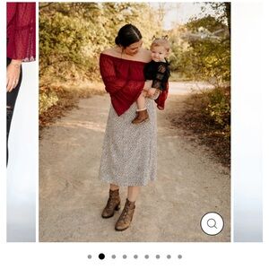 SAVANNA OFF-THE-SHOULDER DOT TOP - WINE